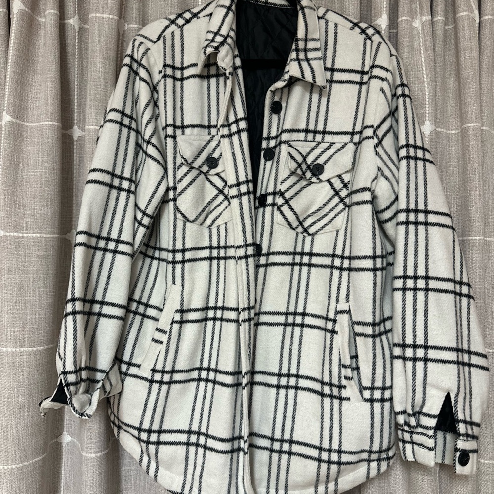 Plaid Button-Up Jacket